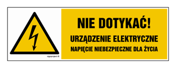 HB022 Nie dotykać urządzenie elektryczne napięcie niebezpieczne dla życia