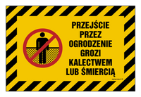 NC019 Przejście przez ogrodzenie grozi kalectwem lub śmiercią