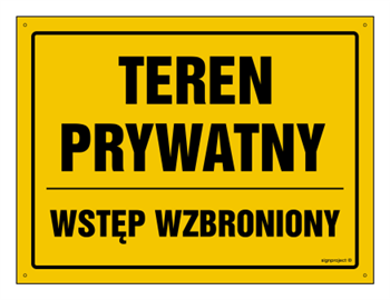 OA127 Teren prywatny Wstęp wzbroniony