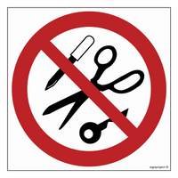 GB043 Zakaz wstępu z metalowymi przedmiotami - arkusz 12 naklejek