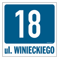 NC112 Znak na zamówienie, Ulica... Nr...