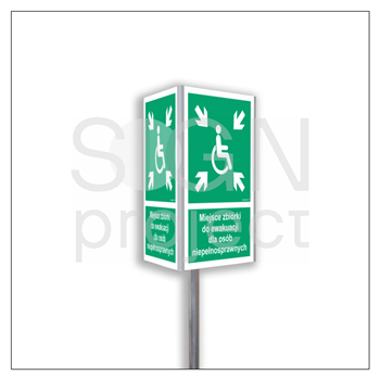 AF724 Assembly point for evacuation for disabled people + post (3D 3D)