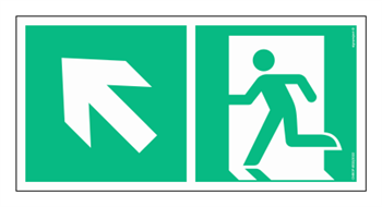 AE091 Direction to emergency exit up left