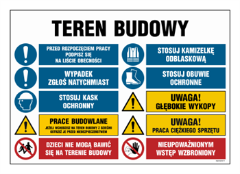 OI017 Construction site, Sign the attendance list before starting work, Wear a reflective vest