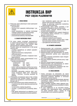 IAC27 Health and safety instructions for plasma cutting