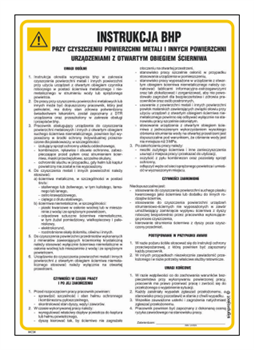 IAC34 Health and safety instructions for cleaning metal surfaces and other surfaces with devices with both open