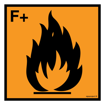 LA004 Extremely flammable - sheet of 48 stickers