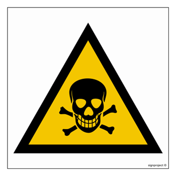 JA001 Toxic Substances Warning - sheet of 12 stickers