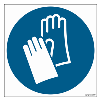 GJ009 Mandatory hand protection - sheet of 9 stickers