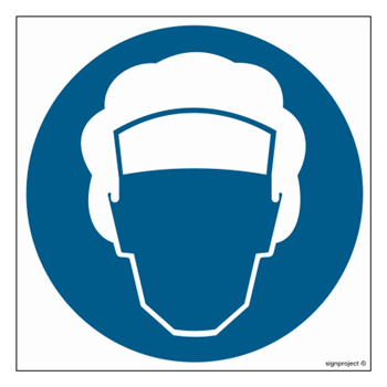 GK005 Mandatory use of a protective cap - sheet of 9 stickers