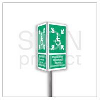 AF724 Assembly point for evacuation for disabled people + post (3D 3D)