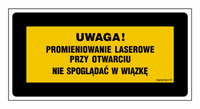 KB006 Attention! Laser radiation when open Do not stare into the beam Do not observe. by optical instruments
