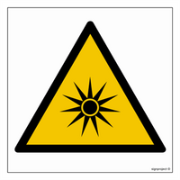 GD027 Optical radiation warning - sheet of 12 stickers