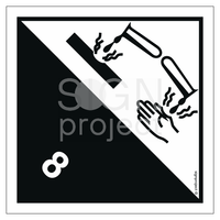 MB010 Corrosive materials - sheet of 48 stickers