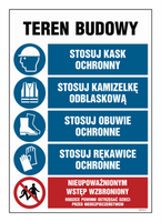 OI047 Construction site, Wear a hard hat, Wear a reflective vest, Wear safety shoes, Wear a sleeve