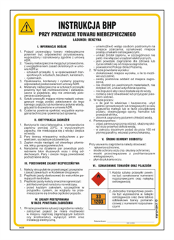 IAE20 Health and safety instructions for the transport of dangerous goods (cargo - petrol)