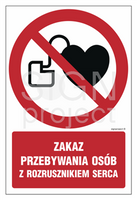 GC039 Prohibition of people with pacemakers - pack of 10