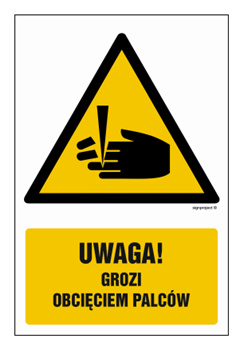 GF033 Caution - risk of cutting fingers - pack of 10