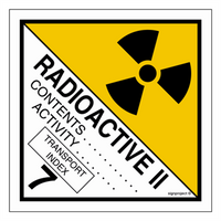 MB008 Radioactive materials in a package - a sheet of 48 stickers