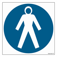 GK001 Mandatory use of protective suit 2 - sheet of 9 stickers