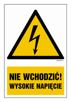 HA026 Do not enter high voltage - sheet of 9 stickers