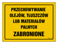 OA049 Storage of oils, fats or flammable materials prohibited