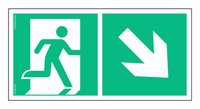 AE098 Direction to emergency exit down right