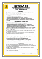 IAG29 Health and safety instructions for the operation of electric baking ovens