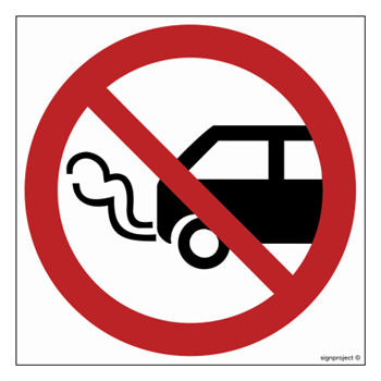 GB006 Do not leave internal combustion engines running - sheet of 12 stickers