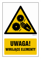 GF038 Caution rotating elements - pack of 10