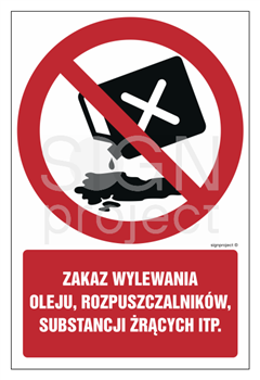 GC070 No pouring of oil, solvents for corrosive substances, etc. - sheet of 9 stickers