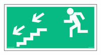AA005 Direction to the exit of the escape route down the stairs to the left