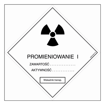 KA003 Warning sign for marking category I transport consignments