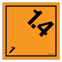 MB012 Explosives and articles Class 1 Division 1.4 - sheet of 48 stickers