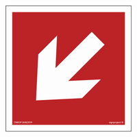 BA012 Direction to location of firefighting equipment or warning device - sheet of 12 stickers