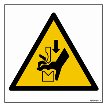 GD030 Warning against crushing hands between press and foot