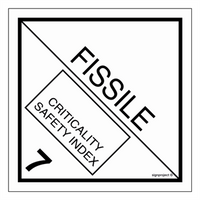 MB027 Explosives and articles. Class 7 fissile material - sheet of 12 stickers