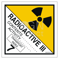MB009 Radioactive materials in a package - a sheet of 48 stickers