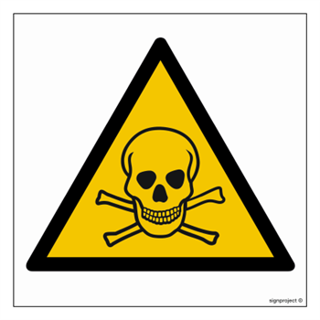 GD016 Toxic Materials Warning - sheet of 12 stickers