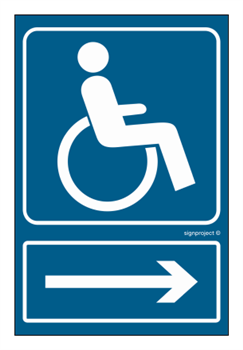 RB028 Direction of the road for the disabled /right/