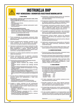 IAF02 Health and safety instructions for erecting and disassembling construction scaffoldings