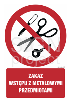 GC069 No metal objects allowed - pack of 10