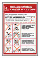 NE001 Regulations for the use of playground equipment