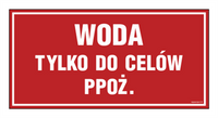 PA500 Water for fire fighting purposes only - sheet of 6 stickers