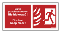 BC049 Fire Door, Do Not Block! Fire door, Keep clear! right side