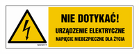 HB022 Do not touch the electrical device - voltage dangerous to life