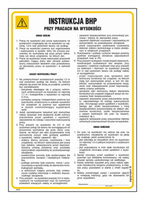 IAF33 Health and safety instructions for working at heights