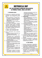 IAC26 Health and safety instructions for cleaning metal elements with sand, slag or shot