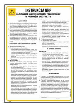 IAG20 Health and safety instructions for personal hygiene of employees in the food industry