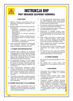 IAB03 Health and safety instructions for operating the belt sander